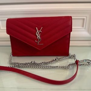 Authentic wallet on a chain silver hardware brand new condition.